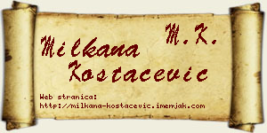 Milkana Kostačević vizit kartica
